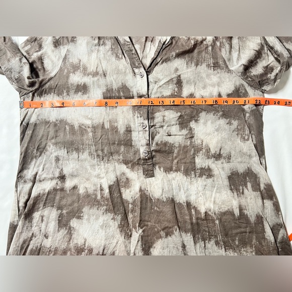 🛍️COLDWATER CREEK brown tie dye tunic top size L. - Picture 11 of 12